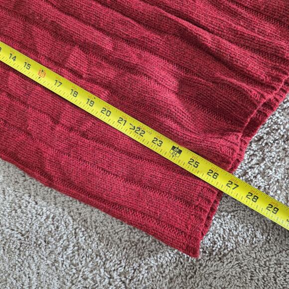 Vintage Y2K Abercrombie and Fitch Mens M Lambs Wool Ribbed Fisherman Sweater Red - Picture 9 of 9